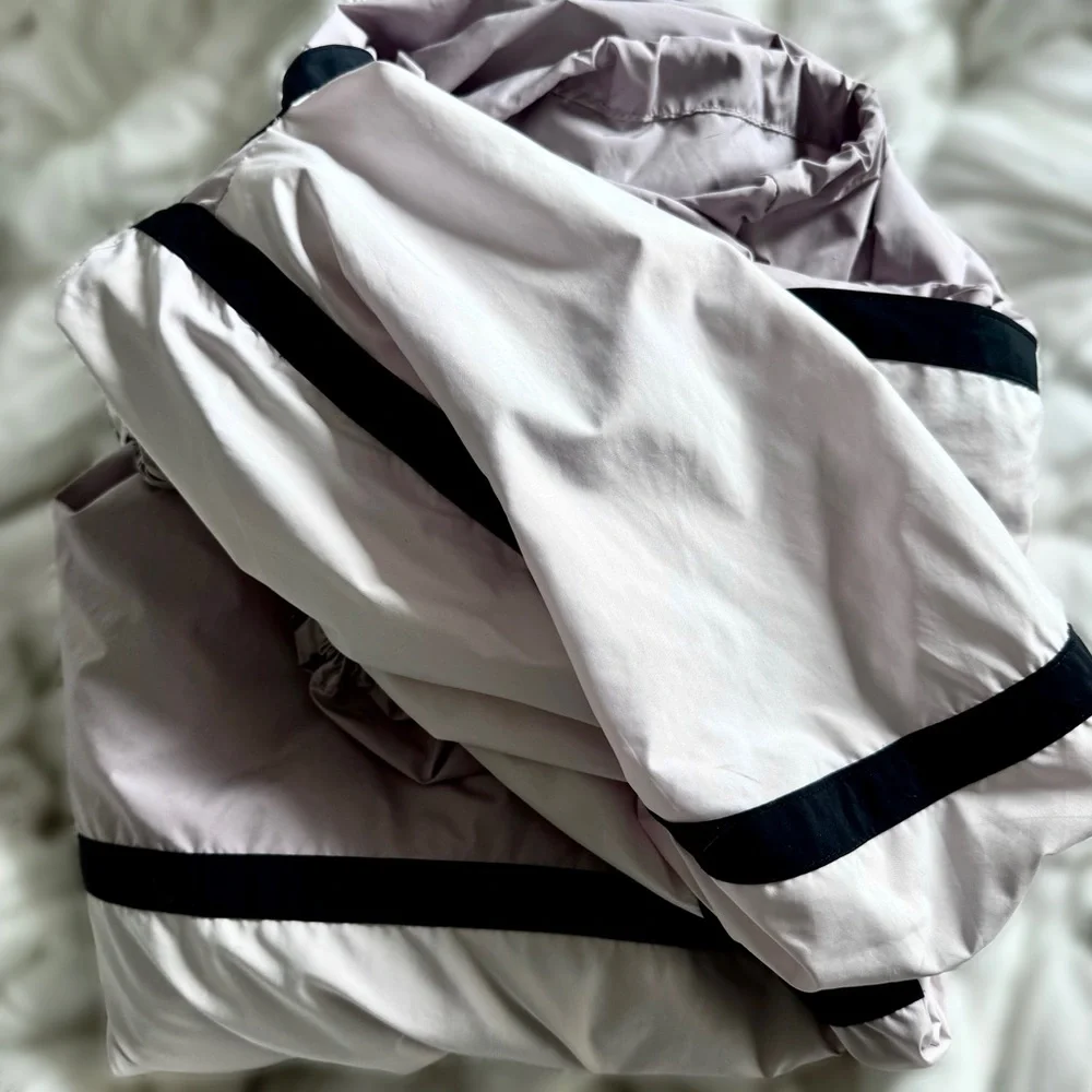FP Movement by Free People Light Pink Windbreaker Anorak with Black Trim - Picture 10 of 13